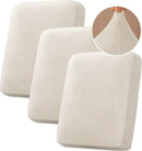 H.VERSAILTEX Velvet Stretch Couch Cushion Cover Plush Cushion Slipcover for Chair Loveseat Sofa Cushion Furniture Protector Seat Cushion Sofa Cover (3 Piece Sofa Cushion Covers, Ivory Striped) by CozyNest Decor