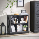 Farmhouse 5 Cube Bookshelf, Black Storage Organizer Bookcase, Kids Toy Storage Cabinet, Small Bookshelves Storage Organizer Shelf, Wood Display Cabinet Book Shelves for Bedroom,Living Room,Office by CozyNest Decor