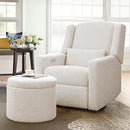 Power Recliner Chair Swivel Glider, Large Rocker Recliner with Ottoman & USB Charging Port, Boucle Upholstered Swivel Rocker Glider Recliner for Nursery,Bedroom,Living Room, Cream by CozyNest Decor