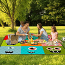 Extra Large Picnic Blanket Waterproof,80"x 80"Foldable Machine Washable Beach Blankets,Outdoor Blanket for 6-8 Adults,Picnic Mat Suitable for Indoor Crawling,Park Beach,Camping,Hiking,Travel (Face） by TinyTreasures Baby Boutique