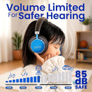 Puro Sound Labs BT2200 Plus Kids Bluetooth Headphones – Volume-Limiting 85dB, Studio-Grade Audio, Over-Ear & Comfy Design, 20-Hour Battery Life, Easy to Connect Wireless Headphones for Kids, Blue by TinyTreasures Baby Boutique