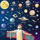 Glow in The Dark Stars and Planets for Ceiling, Robmoda Glow Solar System Wall Stickers, Space Wall Decals for Kids Boys Room (Blue) by TinyTreasures Baby Boutique