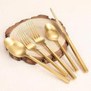 Matte Silverware Set Gold Flatware Set with Hexagon Handle 20 Pieces 18/0 Stainless Steel Cutlery Set Wedding Housewarming Gift Service for 4 (Matt gold) by CozyNest Decor