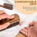 Horsehair Laundry Stain Brushes Set 2pcs by TAKAVU, Natural Soft Bristle for Scrubbing Out Tough Stains on Delicate Fabrics Knits Cotton Leather Washable Fabrics by CozyNest Decor