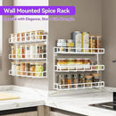 SUFAUY 2 Pack Spice Rack Organizer Wall Mount, 3 Tier Pantry Door Narrow Spice Rack Hanging Metal Shelf for Cupboard, Bathroom Shower Cosmetic, White by CozyNest Decor