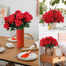 Hananona 6 Bundles Artificial Geranium Flowers for Outdoors Silk Geranium Flowers Outdoor UV Resistant Garden Plants Faux Flower for Home Kitchen Table Centerpieces Decor (6, Red) by CozyNest Decor