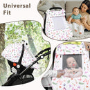 Pea Pod Car Seat Cover Baby, Infant Car Seat Canopy Covers with 2 Layers Windows of Breathable Mesh Fabric, Lightweight Polyester, Soft Minky Dot Backing (Butterfly Pattern) by TinyTreasures Baby Boutique