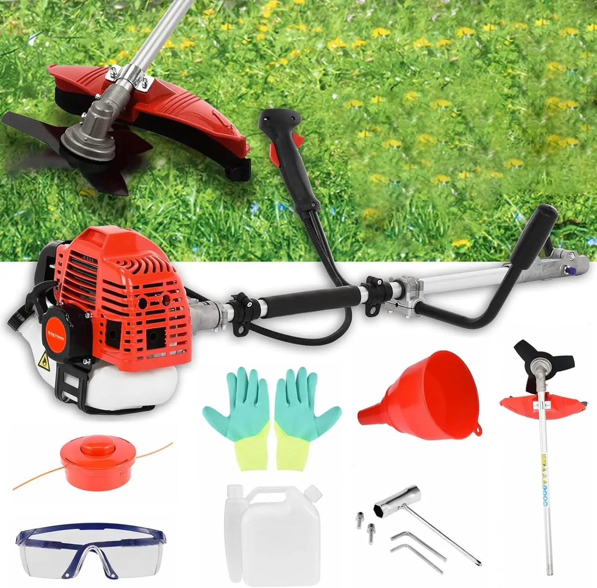 Gas Weed Eater, 52CC 2-Stroke Weed Wacker Gas Powered, 2 in 1 Multi-Functional String/Grass Trimmer, Brush Cutter for Gardening Shipping from USA Fast Arrival, photo 2 of 6