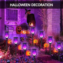 4PCs Halloween Solar Torch Lights Outdoor, 43in 96 LED, Waterproof Landscape Garden Pathway Light with Purple Vivid Dancing Flickering Flames, Auto On/Off Dusk to Dawn for Halloween Lights Decoration by GreenHaven Gardens