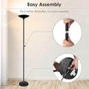 BoostArea Torchiere Floor Lamp, 30W Super Bright LED Standing Lamp, Stepless Dimmable Pole Lamp with 3000K Lighting, Rotary Switch, 70 Inch Tall Metal Modern Floor Lamps for Living Room/Bedroom Black by CozyNest Decor