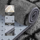 Fluffy Rug for Bedroom, 6X9Feet Stripe Checkered Rug Anti-Skid High Pile for Living Room Bedroom Kids Room Nursery, Dorm Home Decor by TinyTreasures Baby Boutique