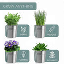 Barnyard Designs Indoor Herb Garden Planter Set with Tray, Metal Windowsill Plant Pots with Drainage for Outdoor or Indoor Plants, Set/3 (Galvanized) by GreenHaven Gardens