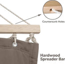 SUNCREAT 55 Inch Extra Large Double Hammock with 12 ft Stand, 475lbs Capacity, Outdoor Portable Hammock with Hardwood Spreader Bar, Extra Large Pillow, Brown by GreenHaven Gardens