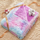 GONAAP Fuzzy Faux Fur Throw Blanket Twin Size Purple Rainbow Super Soft Cozy Plush Fuzzy Shaggy Blanket for Couch Sofa Bed (Purple Rainbow, Twin(60"x80")) by CozyNest Decor