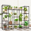 Large Plant Stand Indoor Outdoor Metal Plant Shelf Waterproof Plant Rack for Multiple Plants Wide Flower Stand for Patio Balcony Garden Black by GreenHaven Gardens