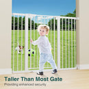 Cumbor 36" Extra Tall Baby Gate for Stairs, 29.7-54.2" Extra Wide Dog Gate for Doorways Hallways, Pressure Mounted Child Gate for Wide Opening, Auto Close Personal Safety for Babies and Pets, White by TinyTreasures Baby Boutique