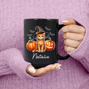Custom Halloween Orange Tabby Coffee Cup, Personalized Name Orange Tabby with Pumpkins Ceramic Mug, Cat Witch Pumpkin Mug 11oz 15oz, Pet Cat Halloween Black Cup, Gift Idea for Pet Enthusiast by TinyTreasures Baby Boutique