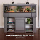 New Age Pet ECOFLEX 60-Inch Mojave Reptile Lounge in Grey- Durable, Moisture-Resistant Wood Plastic Composite Habitat with Vented Side Panels, Removable Sliding Glass Doors & Lock by CozyNest Decor