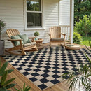 Lahome Checkered Easy Jute Outdoor Rug, 5x7 Farmhouse Rugs for Living Dining Room, Washable Non Slip Non Shedding Floor Carpet for Sunroom Mudroom Backyard Deck by CozyNest Decor