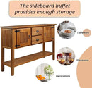 Solid Wood Farmhouse Console Table,Sofa Table with Storage Drawers and Shelves,Entryway Table for Entry Hallway Foyer,Fully Assembled (48" Brown) by CozyNest Decor