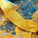 Boho Muslin Blanket for Adults 4-Layer Gauze 80 x 90 Inches Soft Cozy 100% Cotton Summer Cooling Blanket Floral Decor for Sofa Bed Coverlet Both Sides (Flowr Branch Teal, 80 x 90 in) by CozyNest Decor