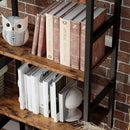IRONCK Industrial Bookshelf and Bookcase with 2 Louvered Doors 5 Tiers Triple Wide Display Shelf with Storage Cabinet for Living Room Home Office by CozyNest Decor