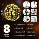Joomer Solar Lights Outdoor, 2 Pack 12in 120 LED Solar Hanging Light Balls Outdoor, 8 Modes Waterproof Foldable Metal Sphere Light with Hook for Outside Hanging - Warm White(Ball with Green Leaf+Bird) by GreenHaven Gardens