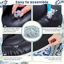 2 Pack Outdoor Inflatable Ottoman Waterproof Inflatable Pouf Foot Rest with Handle D21 x H9 Portable Outdoor Foot Rest for Patio Garden Camping or Home by CozyNest Decor