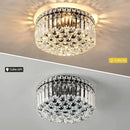 4-Light Black Crystal Chandeliers Flush Mount Chandelier Light Fixture with K9 Crystals Modern Ceiling Lights Elegant Round Lamp for Bedroom,Hallway,Bar,Living Room,Dining Room,H5.9 xW13.7 by CozyNest Decor