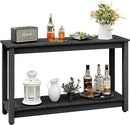 Outdoor Console Table, 48" Weather Resistant HIPS Patio Side Table, 440LBS Weight Capacity, 2-Tier Multifunctional Buffet Bar Storage Organizer for Garden Deck, Black by GreenHaven Gardens