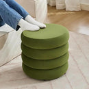 ONEVOG Round Storage Ottoman, 20" Small Ottomans Table with Removable Lid, Velvet Fabric Soft Footrest Stool for Couch, Upholstered Stuffed Circle Seat for Livingroom/Bedroom/Dorm/Vanity, Olive Green by CozyNest Decor