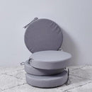 15 x 15 Inch Round Cushions for Outdoor Furniture Non-Slip Waterproof Patio Bistro Chair Cushion with Ties Bar Stool Seat Cushion for Kitchen Chairs Set of 4, Light Gray
