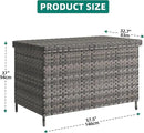 YITAHOME 230 Gal Outdoor Storage Box, XXL All-Weather Wicker Deck Box for Patio Furniture, Cushions, Pool Accessories and Garden Tools - Grey by CozyNest Decor