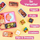 Silicone Dips Containers Compatible with OmieBox, 4 Pack Salad Dressing Container To Go for Most Bento Lunch Box, Small Snack Condiment Container with Lids for kids by TinyTreasures Baby Boutique