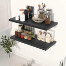 30" Floating Shelves for Wall, 12" Deep Slim Black Floating Shelves, Wall-Mounted Shelves for Bedroom, Living Room, Kitchen, Bathroom - Set of 2 by CozyNest Decor