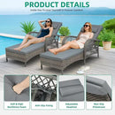 VIVIJASON Outdoor Wicker Chaise Lounge Chair Set of 2, All-Weather PE Rattan Cushioned Patio Lounger Chairs, 6-Position Adjustable Outside Pool Sunbathing Recliner with Armrest & Pillow, Gray by CozyNest Decor