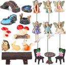 Roowest 19 Pcs Garden Accessories Garden Fairies Kit Miniatures Bunny Squirrel Owl Animals Cute Tiny Mushroom Mini Pond Bridge Figurine Miniature Micro Landscape Ornaments for DIY Home by GreenHaven Gardens