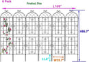 6 Pack Metal Garden Trellis 86.7" H Garden Fence Rustproof Trellis for Climbing Plants Support Roses Flower Outdoor Lawn, Black 7.2FT Tall by GreenHaven Gardens
