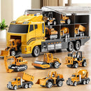 Toddler Boys Construction Truck Vehicle Toy Set with Play Mat and Die-Cast Toy Car, Transport Carrier Truck for Kids 3-5, Birthday Gifts Toys for 3-8 Year Old Boys by TinyTreasures Baby Boutique