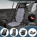 Car Seat Protector, 2 Pack Baby CarSeat Covers with Mesh Pockets & Non-Slip Backing 600D Durable Seat Protectors Under Car Seat for Baby(Gray, Large) by TinyTreasures Baby Boutique