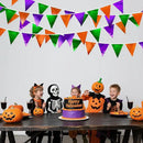 Halloween Party Decorations Metallic Fabric Green Orange Purple Triangle Pennant Banner Flag Bunting for Trick or Treat Spooky Hey Boo Happy Halloween Holiday Birthday Baby Shower Party Supplies by GreenHaven Gardens
