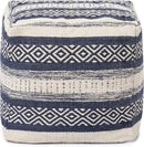REDEARTH · Tufted Pouf Ottoman with Filler Textured Storage Cube Bean Bag Pouffe Footrest for Living Room, Bedroom, Nursery, Home Decor; 100% Cotton (17.5"X17.5"X17.5", Indigo Impressions) by CozyNest Decor