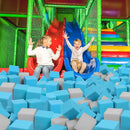 Foam Pit Cubes, 24 PCS 5 Inches Gymnastics Foam Blocks Trampoline Blocks, Multi-Sport Protective Padding for Gymnastics, Trampoline, Parkour, Skate Parks & BMX - Grey & Blue by TinyTreasures Baby Boutique