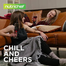 NutriChef Single-Zone Wine Cooler & Chiller – Digital Touch Control, Airtight Seal, 14-Bottle Capacity, Black by CozyNest Decor