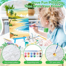 Blosssound 10 Set Pre Printed Canvas Pre Drawn Canvas Painting with Easel Kits 5" x 7" Outline Painting Panels for Beginners, DIY Craft Project, Party Favor, Home Decors(Hawaii) by TinyTreasures Baby Boutique