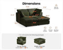 Oversized Modular Sofa, Extra Deep Cloud Corduroy Sectional Couch with Ottoman Chaise, Fluffy Corduroy 4 Seater Couch Bed for Living Room, Villa (Sofa Bed 4 Seater, Corduroy Green) by CozyNest Decor