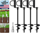 Eurmax USA Ground Anchors Heavy Duty Adjustable L-Shaped Head Shed Tent Stakes Trampoline Anchors, Trampoline Stakes for Sheds,Swing Sets,Mobile Home,Carports Set of 4(Black) by TinyTreasures Baby Boutique