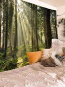 Onivein Forest Tapestry Nature Sunlight Streaming Through Green Trees Wall Hanging for Bedroom Living Room Office Decor 60 x 40 Inches by CozyNest Decor
