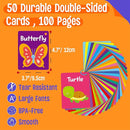 Animal Flashcards, 50 Double-Sided Cards, Wild/Farm/Marine Animal Cards Educational Learning Tools for Preschool and Toddlers Learning (2 Reclosable Rings Attached) by TinyTreasures Baby Boutique