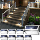 JSOT Solar Step Stair Lights Outdoor Yard Decor 8 Pack, 9LED Deck Lighting for Outside Solar Powered - IP55 Waterproof, Solar Garden Light Decor for Fence, Backyard, Front Porch Step, Wall, Patio by GreenHaven Gardens
